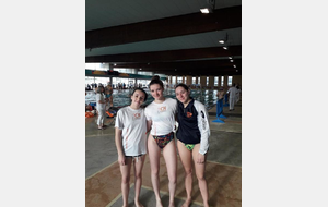 Les nageuses du CNP qualifiées au championnat régional: Pauline, Mélanie et Mailys