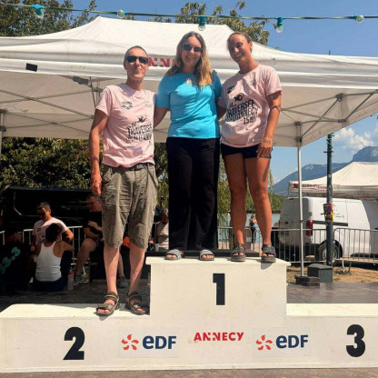 EAU LIBRE - ANNECY 2026 - La team CNP après la traversée des 5 km